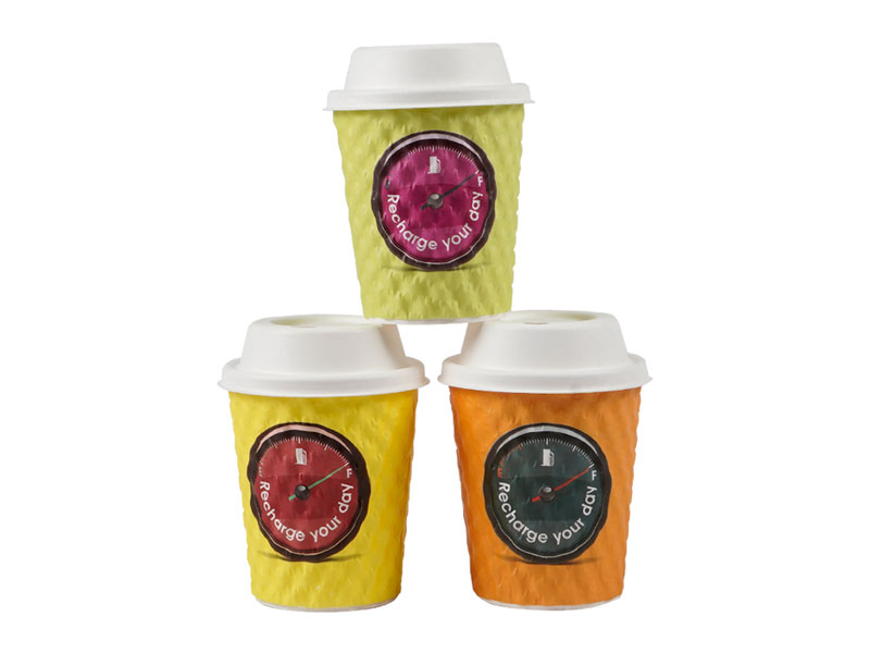 Zero Waste Eco Friendly Disposable Compostable Biodegradable White Paper Pulp Coffee Cup Lid