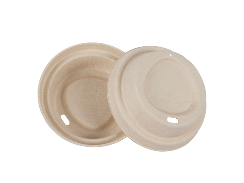 80mm Eco Friendly Disposable Compostable Biodegradable Paper Pulp Take Out Cup Sip Lid