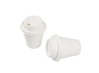 Bagasse Sugarcane Disposable Compostable Biodegradable White Paper Pulp Coffee Cup Lid