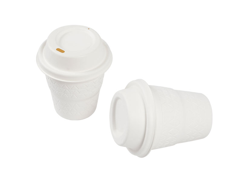 Bagasse Sugarcane Disposable Compostable Biodegradable White Paper Pulp Coffee Cup Lid