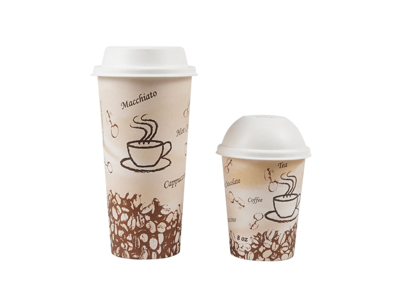 Earth Friendly Eco Personalized Disposable Compostable Biodegradable Paper Pulp Dome Lid For Cold Drinks