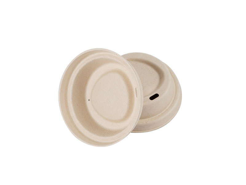 Eco Disposable Compostable Biodegradable White Paper Pulp Hot Lid