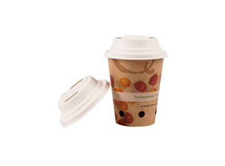 Zero Waste Eco Friendly Disposable Compostable Biodegradable Paper Pulp Cold Cup Lid Cover
