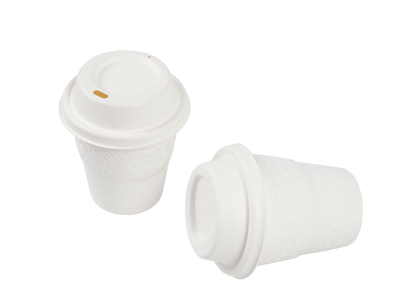 Zero Waste Eco Friendly Disposable Compostable Biodegradable Coffee Paper Pulp Cups With Lids