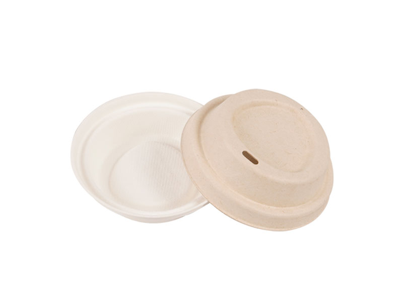 Zero Waste Eco Friendly Disposable Compostable Biodegradable Paper Pulp Dart Dome Coffee Lids For 9oz Cups Whole Sales