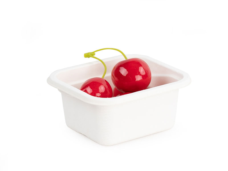Eco Friendly Disposable Biodegradable Compostable Plant Fiber Paper Pulp  Rectangular Container For Fruits