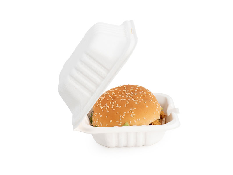 Eco Friendly Disposable Compostable Disposable Paper Pulp Food Packaging Clamshell Containers