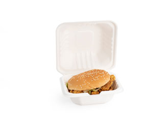 Eco Friendly Disposable Compostable Disposable Paper Pulp Food Packaging Clamshell Containers