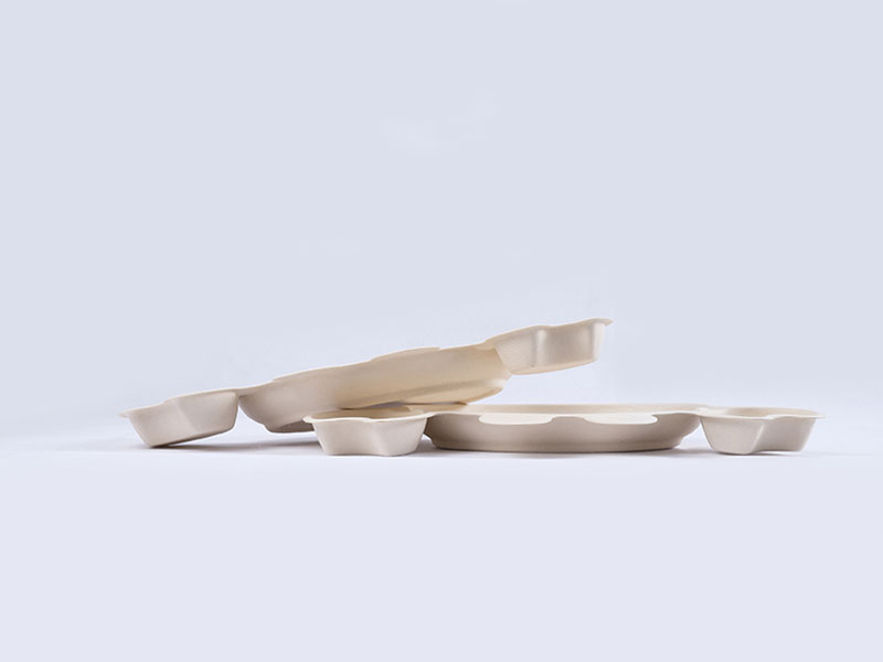 Eco Biodegradable Compostable Disposable Recyclable Restaurant Paper Pulp Serving Plate Tray