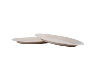 ECO Biodegradable Catering Bamboo Oval Plates Cocktail Party Disposable Brown 