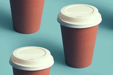 A Compostable Coffee Cup Lid Made from Bagasse